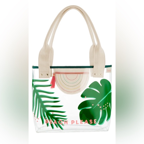 Benefit Handbags - Benefit Cosmetics Beach Please Hoola Clear Large Tote Bag